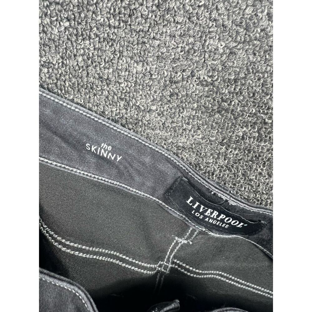 Liverpool Petite The Skinny Black Faded Mid Rise Stretch Denim Jeans Womens 12P - Picture 5 of 14